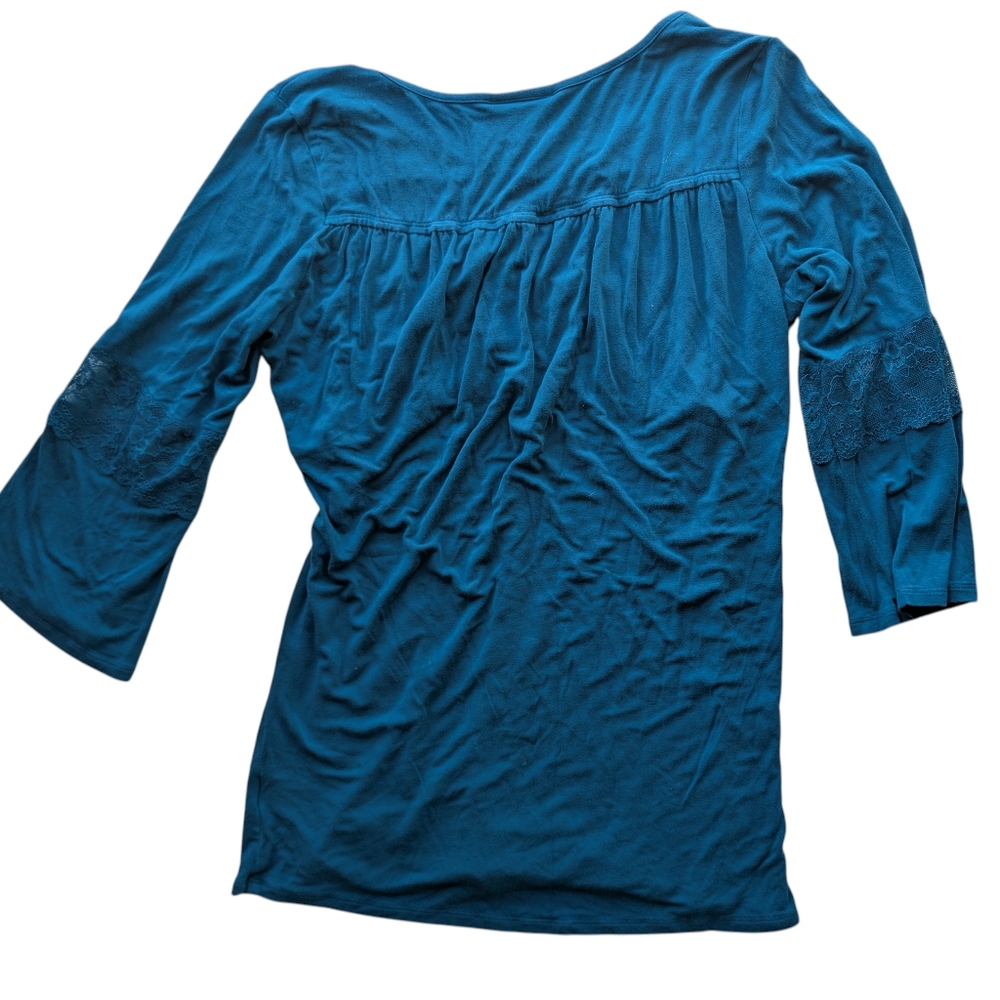 Milk Nursingwear Top Shirt Womens Medium Blue Long Sleeve‎ Soft Jersey Knit - Picture 2 of 6